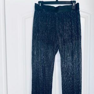 Black blue open leg pants